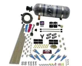 Nitrous Express 200-600HP Pro-Shark Gas 2 Fuel 1 Supershark Solenoid Nitrous Kit with 12lbs Bottle