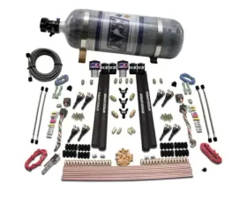 Nitrous Express 200-1200HP SX2 Dual Stage Gas Rails 8 Nozzles Nitrous Kit with 12lbs Bottle