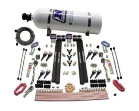 Nitrous Express 200-1200HP SX2 Dual Stage Gas Rails 8 Nozzles Nitrous Kit with 15lbs Bottle