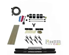 Nitrous Express 250-650HP Pro-Shark Gas 4 Solenoids Nitrous Kit with Rails with Bottle