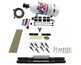 Nitrous Express 200-600HP Pro-Shark | Gas 4 Solenoids Nitrous Kit with Rails and 10lb Bottle