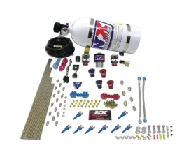 Nitrous Express 200-600HP Pro-Shkark Gas 2 Fuel 1 Supershark Solenoid Nitrous Kit with 10lbs Bottle