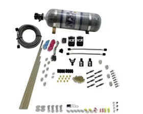 Nitrous Express 200-600HP 8 Cylinder Dry Direct Port 2 Solenoids Nitrous Kit with 12lbs Bottle
