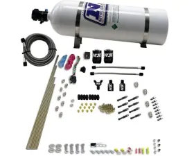 Nitrous Express 200-600HP 8 Cylinder Dry Direct Port 2 Solenoids Nitrous Kit with 15lbs Bottle
