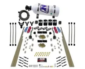 Nitrous Express 200-600HP 8 Cylinder Dry Direct Port Dual Stage 4 Solenoids Nitrous Kit with 5lbs Bottle