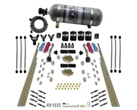 Nitrous Express 200-600HP 8 Cylinder Dry Direct Port Dual Stage 4 Solenoids Nitrous Kit with 12lbs Bottle