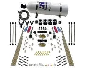 Nitrous Express 200-600HP 8 Cylinder Dry Direct Port Dual Stage 4 Solenoids Nitrous Kit with 15lbs Bottle
