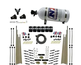 Nitrous Express 200-600HP 8 CylinderDry Direct Port 3 Stage 6 Solenoids Nitrous Kit with 10lb Bottle