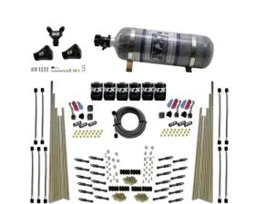 Nitrous Express 200-600HP 8 Cylinder Dry Direct Port Three Stage 6 Solenoids Nitrous Kit with 12lbs Bottle