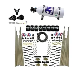 Nitrous Express 200-600HP 8 Cylinder Dry Direct Port Four Stage 8 Solenoids Nitrous Kit with 5lbs Bottle