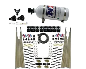 Nitrous Express 200-600HP 8 Cylinder Dry Direct Port Four Stage 8 Solenoids Nitrous Kit with 10lbs Bottle