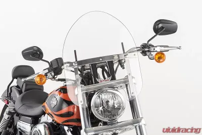 Slipstreamer Clear with Black Hardware Tombstone Mini Police Windshield - HD-0-C-1.5
