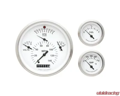Classic Instruments White Package Gauge Kit Chevrolet 1957 - CH01WSLF