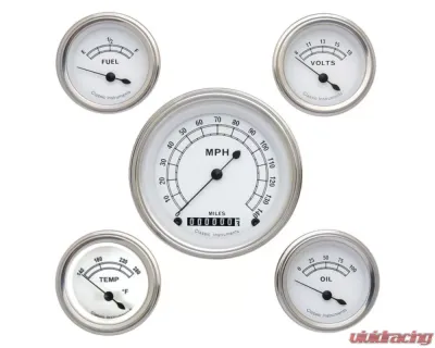 Classic Instruments Classic White Series Custom 5-Gauge Set - CW00SLF