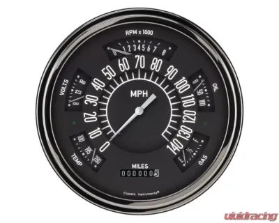 Classic Instruments Black All-in-One Package Ford Truck 1961-1966 - FT61B