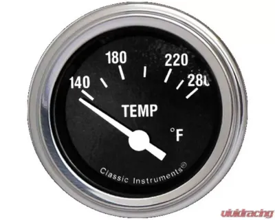 Classic Instruments Hot Rod 2" Stainless Flat Lens Water Temperature Gauge - HR26SLF