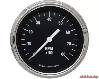 Classic Instruments Hot Rod 3" 8000rpm Curved Lens Tachometer - HR80SLC