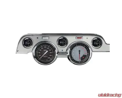Classic Instruments AutoCross Gray Series Gauge Kit w/ Aluminum Bezel Ford Mustang 1967-1968 - MU67AXGBA
