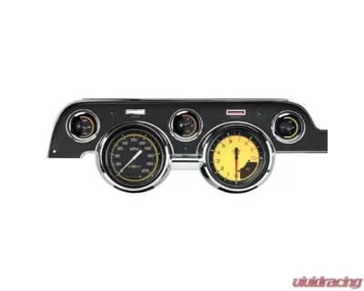 Classic Instruments AutoCross Yellow Series Gauge Kit Ford Mustang 1967-1968 - MU67AXY