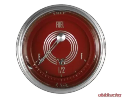 Classic Instruments V8 Red Steelie Series 2-1/8" Fuel Level Gauge V8RS12SHC - V8RS12SHC