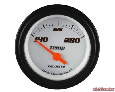 Classic Instruments Velocity White Series 2-1/8" Water Temperature Gauge VS26WBLF - VS26WBLF
