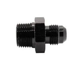 Texas Speed & Performance Black Straight NPT 3/8 to 6AN Flare Fitting, 6061 Aluminum