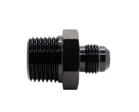 Texas Speed & Performance Black Straight NPT 1/2 to 6AN Flare Fitting, 6061 Aluminum