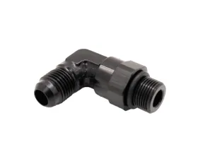 Texas Speed & Performance 90° 9/16 x 24 ORB Swivel to 6AN Male Flare Adapter, Black Anodized