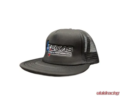 Texas Speed & Performance Black Retro Style Trucker Hat with Centered TSP Logo - TSP-Cap-Trucker-TSPLogo-Black