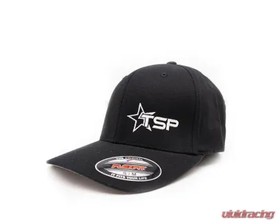 Texas Speed & Performance Black Offset TSP Logo Flexfit Hat - TSP-FLEXFITHAT-BLK