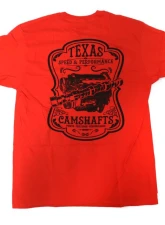 Texas Speed & Performance Red with Black Lettering Camshaft T-Shirt                                     - TSP-Shirt-Cam-Red - Image 2