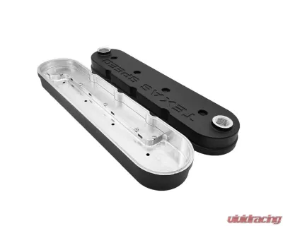 Texas Speed & Performance Black Powder Coating Billet Baffled LS Race Valve Covers Pair Cadillac | Chevrolet | GMC 1997-2018 - TSP-VC-BB-LS-BPC-Pair