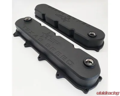 Texas Speed & Performance Black Powder Coating Billet Baffled Gen 5 LT Valve Covers Pair Cadillac | Chevrolet | GMC 1997-2022 - TSP-VC-BB-LTG5-BPC-Pair