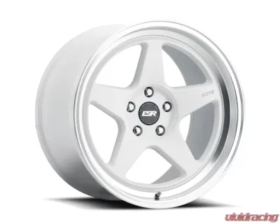 ESR Wheels CR5 Wheel 18x8.5 5x100 30mm Gloss White | Machined Lip - 88550030_CR5WHT-ML