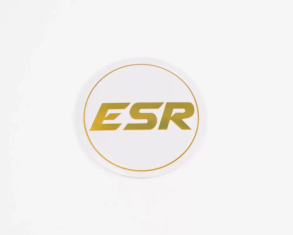 ESR Wheels SR Version 1 Cap White | Gold - CAPSV1-WHT-GLD