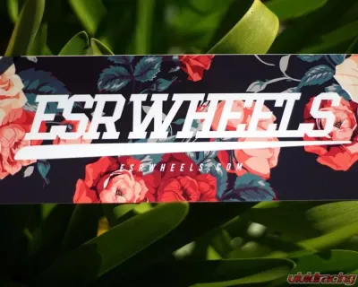 ESR Wheels Slap Decal 8"x3" Floral Black - SLAP-FLW-BLK
