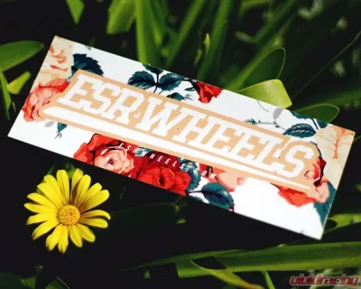ESR Wheels Slap Decal 8"x3" Floral White - SLAP-FLW-WHT