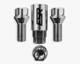 ESR Wheels Anti Theft Titanium 50mm Lug Bolts 12x1.25 Silver