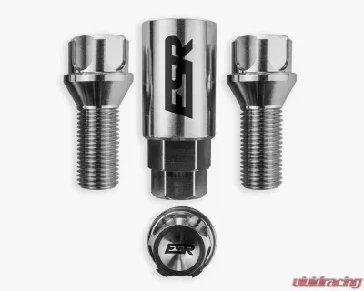 ESR Wheels Anti Theft Titanium 50mm Lug Bolts 14x1.25 Silver - TR50-BOLT-14125-SLV