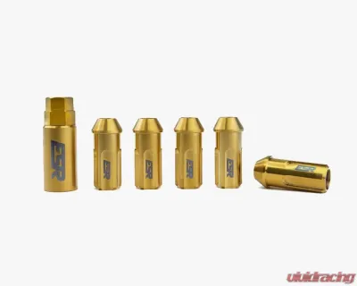 ESR Wheels Anti Theft Titanium 50mm Lug Nuts 12x1.25 Gold - TR50-NUT-12125-GLD