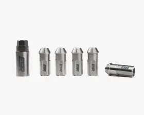 ESR Wheels Anti Theft Titanium 50mm Lug Nuts 12x1.25 Silver