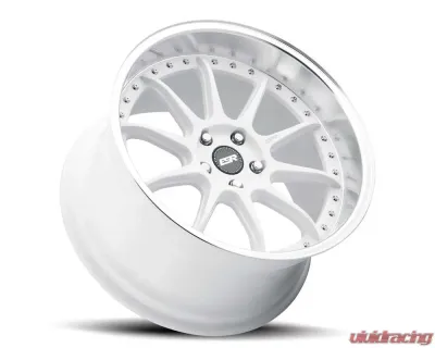 ESR Wheels CS12 Wheel 18x10.5 5x112 22mm Gloss White | Machined Lip - 80551422 CS12WHT-ML 5x112