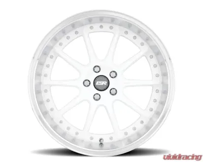 ESR Wheels CS12 18x9.5 5x108 35mm Gloss White Machined Lip