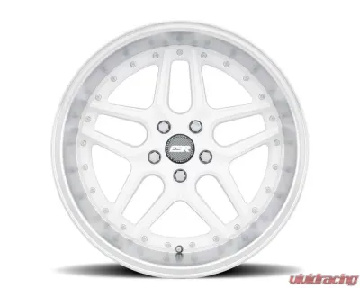 ESR Wheels CS15 Wheel 18x8.5 5x108 30mm Gloss White | Machined Lip - 88551430 CS15WHT-ML 5X108