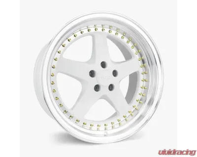 ESR Wheels SR04 Wheel 18x10.5 5x108 22mm Gloss White | Machined Lip - 80551422 SR04WHT-ML 5X108