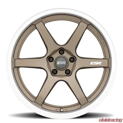 ESR Wheels AP6 Wheel 18x8.5 5x110 +30 Matte Bronze Machined Lip - 88551430 APX6MBRNZ-ML 5X110