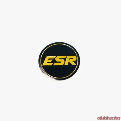 ESR Wheels SR08 Black Cap Black Logo w/ Gold ESR - SR08LOGO-BLK-GLD-B