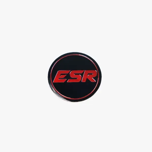 ESR Wheels SR08 Black Cap Black Logo w/ Red ESR - SR08LOGO-BLK-RED-B