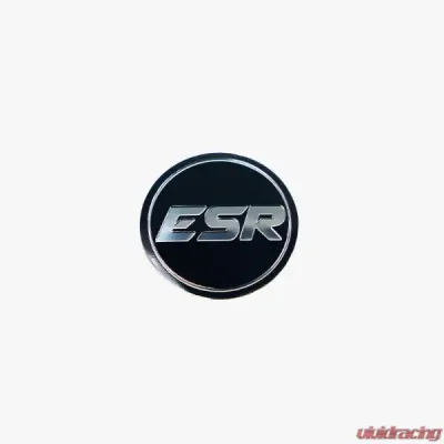 ESR Wheels SR08 Black Cap Black Logo w/ Silver ESR - SR08LOGO-BLK-SLV-B