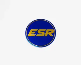 ESR Wheels SR08 Black Cap Blue Logo w/ Gold ESR